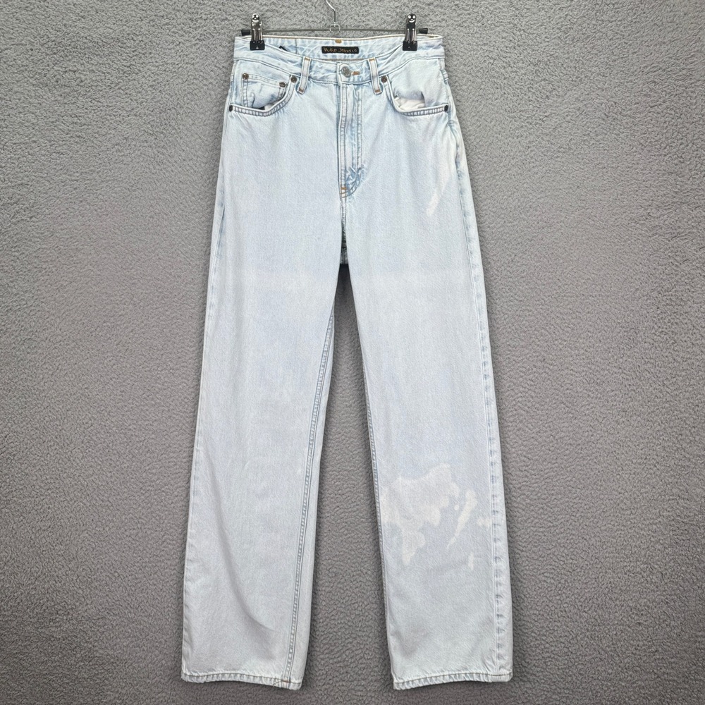 Nudie Jeans Womens 27x32 Light Blue Wash High Waist Straight Denim Indie Grunge